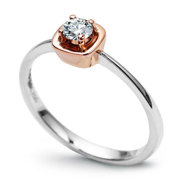 Exclusive | pierścionek zaręczynowy z brylantem 0,25ct różowe i białe złoto 750