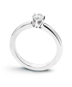 Exclusive | klasyczny zaręczynowy pierścionek z brylantem 0,25ct w białym złocie 0,750