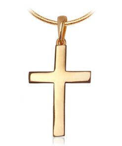 Złoty elegancki gładki krzyżyk 585