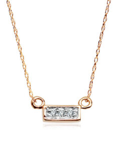 Naszyjnik delikatny z diamentami 40/43cm złoto 585