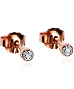 Staviori Must Have | piękne małe kolczyki z różowego złota z brylantem