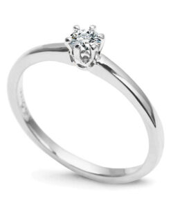 klasyczny pierścionek zaręczynowy z brylantem 0,15ct