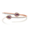 Exclusive | Sztywna bransoletka z różowego złota z ametystami i diamentami - BRD4043
