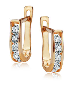 Złote kolczyki z cyrkonią 333