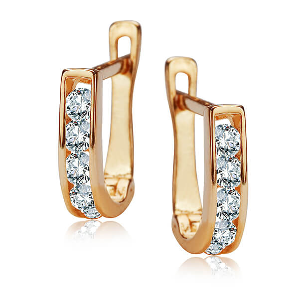 Złote kolczyki z cyrkonią 333