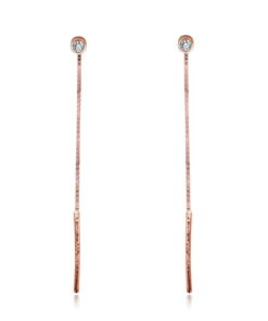 Piękne długie kolczyki przewlekane z brylantami - KRD2007