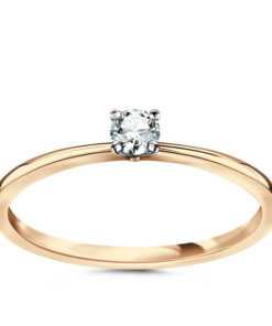Delikatny śliczny pierścionek z brylantem 0,10ct H/Si