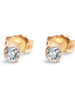 Złote kolczyki okrągłe z brylantami o masie 0,20ct