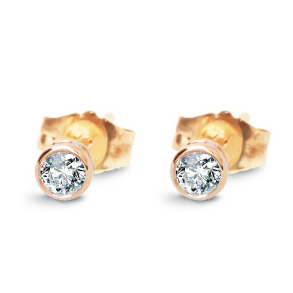 Złote kolczyki okrągłe z brylantami o masie 0,20ct