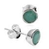 Srebrne kolczyki z naturalnymi szmaragdami - KDS4394