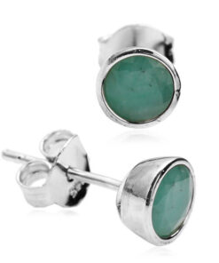 Srebrne kolczyki z naturalnymi szmaragdami - KDS4394