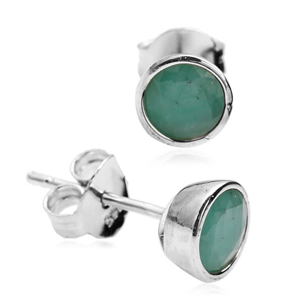 Srebrne kolczyki z naturalnymi szmaragdami - KDS4394