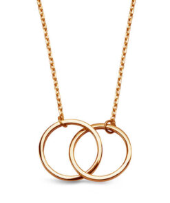 Złoty naszyjnik dwa połączone kółka 333