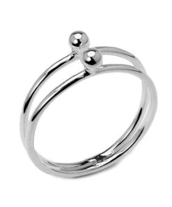 pierścionek srebrny z kulkami