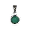Srebrny wisiorek z markazytami i szmaragdem