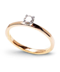 Staviori® Must Have | idealny pierścionek zaręczynowy złoto 585 koszyczek i brylant 0,20ct