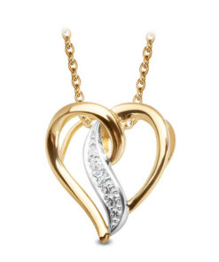 złoty wisiorek serce z 1 diamentem 585