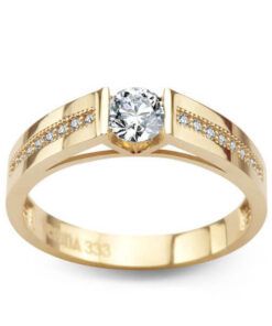 pierścionek z żółtego złota 0,333 z cyrkonią