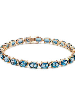 Piękna bransoletka złota z London Blue Topaz - BZX5282