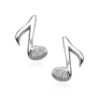 Srebrne kolczyki nutki z cyrkonią KDK5351