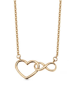 Złoty naszyjnik 333 serce i nieskończoność