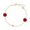 Złota bransoletka z koralem - 585 - BZC5757