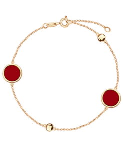 Złota bransoletka z koralem - 585 - BZC5757