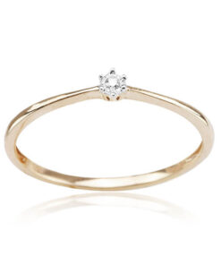 Delikatny pierścionek z brylantem 0,01ct
