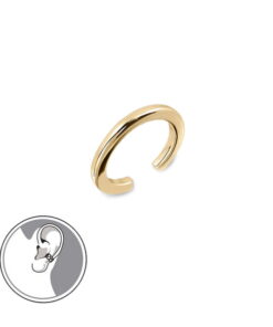 srebrny pozłacany żółtym złotem, minimalistyczny mankiet do ucha