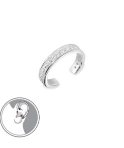 Srebrny mankiet do ucha z cyrkoniami