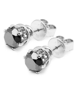 Exclusive | Piękne kolczyki z czarnymi diamentami 2,80ct w 18K białym złocie
