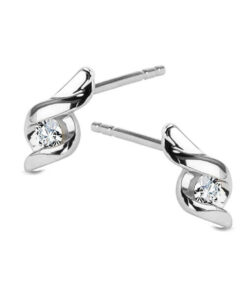 Kolczyki z białego złota z diamentami - KBD5720