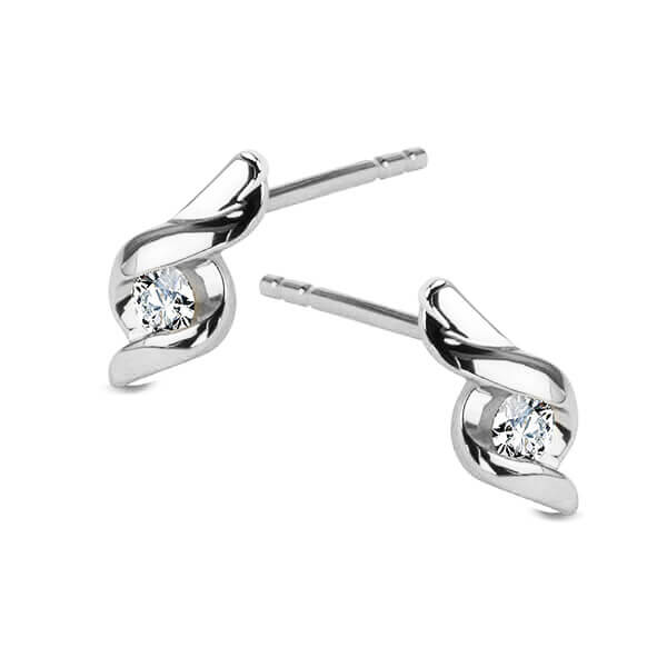 Kolczyki z białego złota z diamentami - KBD5720