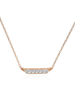 Naszyjnik celebrytka w różowym złocie z brylantami