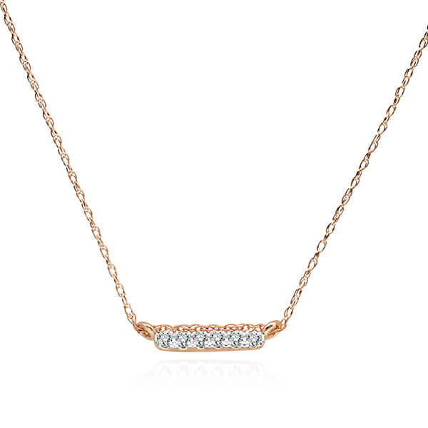 Naszyjnik celebrytka w różowym złocie z brylantami