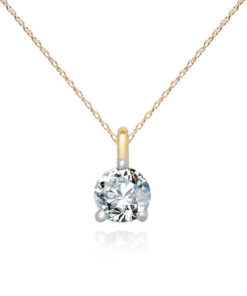 Naszyjnik złoty z brylantem 0,15ct biały lub żółty łańcuszek