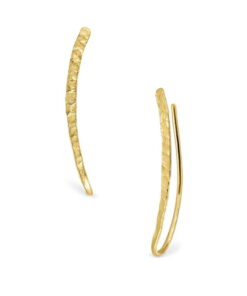 Srebrne kolczyki / mankiety pozłacane młotkowane | złote