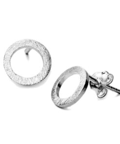 kolczyki koła srebrno szczotkowane 925