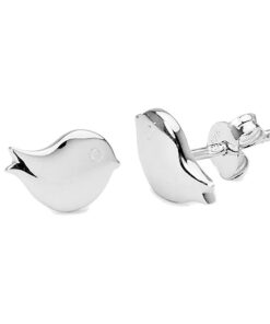 Srebrne kolczyki ptaszki