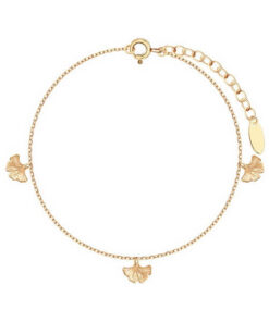 Srebrna bransoletka pozłacana miłorząb - BSC5985