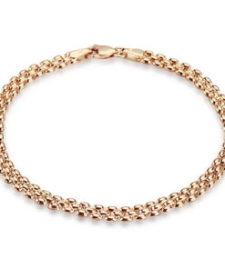 Złota bransoletka i ciekawym kształcie - 585 - BZX6000