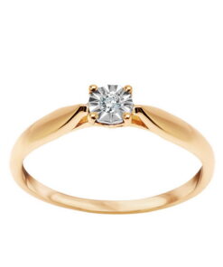 Pierścionek zaręczynowy z diamentem żółte złoto 585