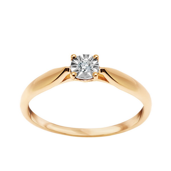 Pierścionek zaręczynowy z diamentem żółte złoto 585