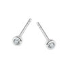 Srebrne małe kolczyki z białą cyrkonią - KDK6054