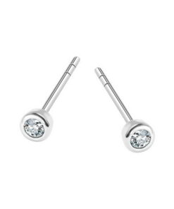 Srebrne małe kolczyki z białą cyrkonią - KDK6054