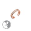 srebrny pozłacany różowym złotem mankiet do ucha z cyrkoniami