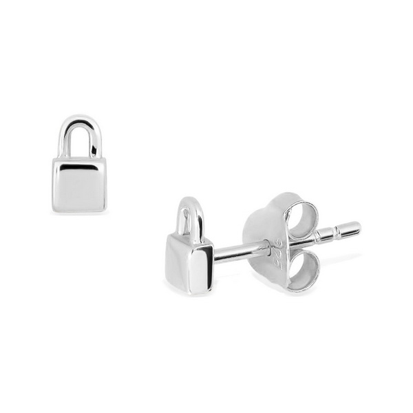 Srebrne małe kolczyki kłódki | srebrne