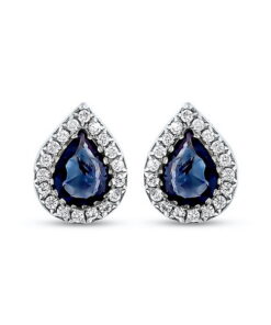 Exclusive | kolczyki łezki z szafirami i diamentami w 18-karatowym złocie