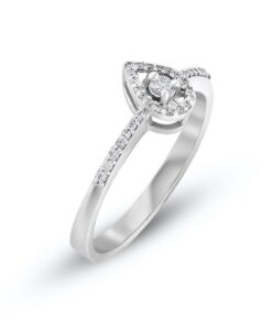 Exclusive | pierścionek łezka z brylantami w 18-karatowym złocie