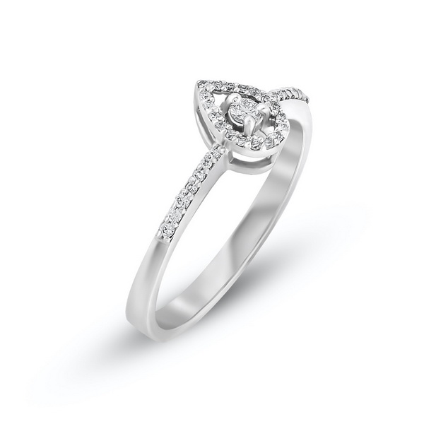 Exclusive | pierścionek łezka z brylantami w 18-karatowym złocie